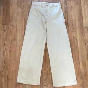 American Eagle Outfitters Cream Wide Leg Pants